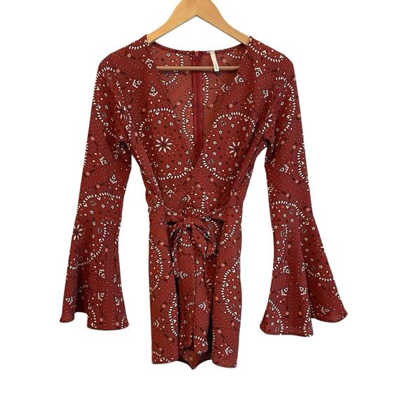 SAGE Boho Romper Womens Size Small Country Western Girl Fairy Flare Sleeve - Picture 1 of 7